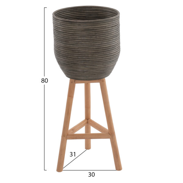 ΓΛΑΣΤΡΑ ΑΠΟ RATTAN ΚΑΙ BAMBOO HM7815 31x30x80Yεκ. ΦΥΣΙΚΟ - ΠΡΑΣΙΝΟ (x1) - Image 2