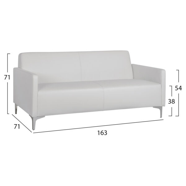 ΚΑΝΑΠΕΣ 3ΘΕΣΙΟΣ NELLIE HM3159.32 ΜΕ ΛΕΥΚΟ PU 163x71x71Υ εκ. (x1) - Image 4