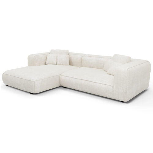 ΚΑΝΑΠΕΣ ΓΩΝΙΑ (ΑΡΙΣΤΕΡΗ) 3-ΘΕΣΙΟΣ GRACE HM3280.02L ΛΕΥΚΟ ΥΦΑΣΜΑ 252x160x70-90Υεκ (x1)