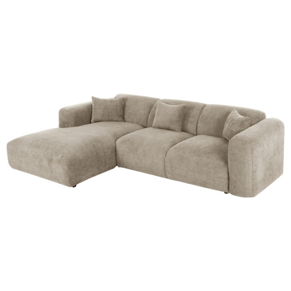 ΚΑΝΑΠΕΣ ΓΩΝΙΑ (ΑΡΙΣΤΕΡΗ) BRICKEN HM3275.01L ΜΠΕΖ ΥΦΑΣΜΑ 110-282x98-160x72Υεκ. (x1)
