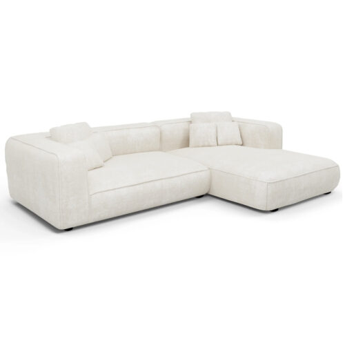 ΚΑΝΑΠΕΣ ΓΩΝΙΑ (ΔΕΞΙΑ) 3-ΘΕΣΙΟΣ GRACE HM3280.02R ΛΕΥΚΟ ΥΦΑΣΜΑ 252x160x70-90Υεκ (x1)