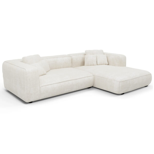 ΚΑΝΑΠΕΣ ΓΩΝΙΑ (ΔΕΞΙΑ) 3-ΘΕΣΙΟΣ GRACE HM3280.02R ΛΕΥΚΟ ΥΦΑΣΜΑ 252x160x70-90Υεκ (x1)