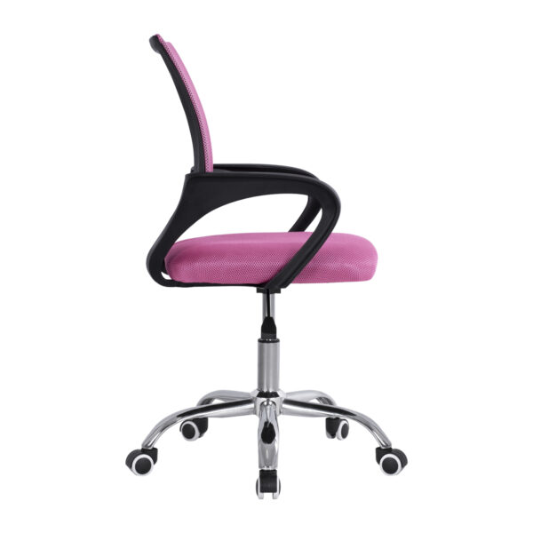 ΚΑΡΕΚΛΑ ΓΡΑΦΕΙΟΥ BRISTONE HM1058.35 ΡΟΖ MESH- ΠΟΔΙ ΧΡΩΜΙΟΥ-ΜΑΥΡΑ ΜΠΡΑΤΣΑ 60x51x95Υεκ (x1) - Image 3