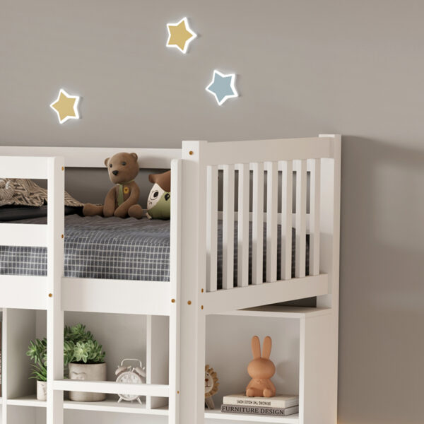 ΠΑΙΔΙΚH KOYKETA τ.MONTESSORI ΜΕ ΓΡΑΦΕΙΟ & ΒΙΒΛΙΟΘΗΚΗ LIBRO HM708.03 ΞΥΛΟ ΠΕΥΚΟΥ ΛΕΥΚΟ- 90x190εκ (x1) - Image 9