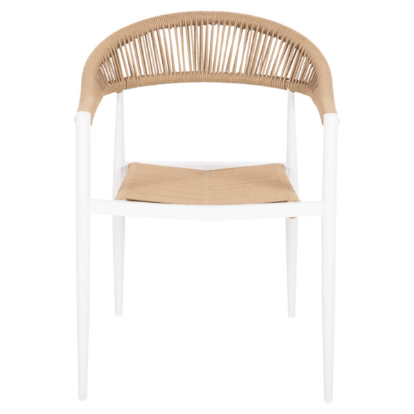 ΠΟΛΥΘΡΟΝΑ ΑΛΟΥΜΙΝΙΟΥ GRET HM5854.01 ΛΕΥΚΗ PE RATTAN ΜΠΕΖ 56x55,5x78Υεκ. (x1) - Image 3