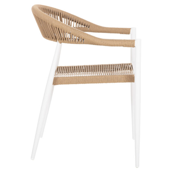 ΠΟΛΥΘΡΟΝΑ ΑΛΟΥΜΙΝΙΟΥ GRET HM5854.01 ΛΕΥΚΗ PE RATTAN ΜΠΕΖ 56x55,5x78Υεκ. (x1) - Image 4