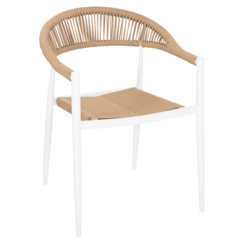 ΠΟΛΥΘΡΟΝΑ ΑΛΟΥΜΙΝΙΟΥ GRET HM5854.01 ΛΕΥΚΗ PE RATTAN ΜΠΕΖ 56x55,5x78Υεκ. (x1)