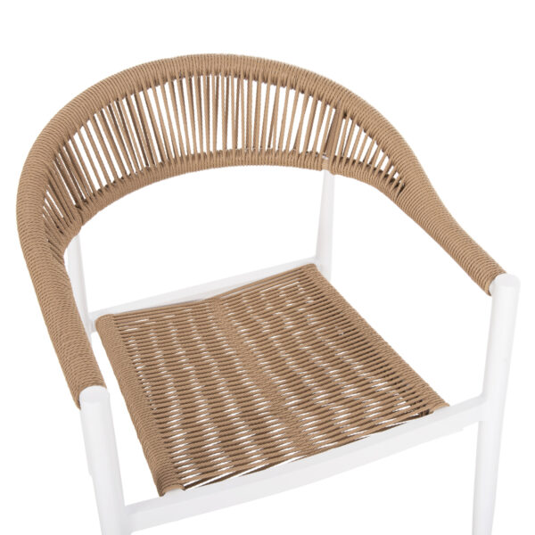 ΠΟΛΥΘΡΟΝΑ ΑΛΟΥΜΙΝΙΟΥ GRET HM5854.01 ΛΕΥΚΗ PE RATTAN ΜΠΕΖ 56x55,5x78Υεκ. (x1) - Image 8