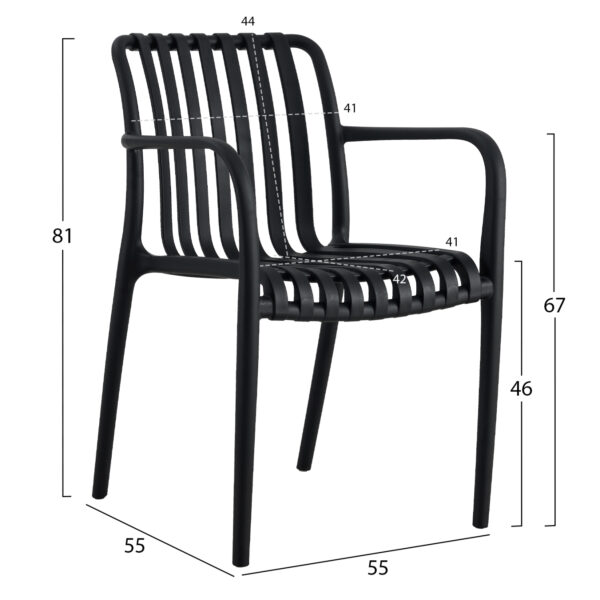 ΠΟΛΥΘΡΟΝΑ ΠΟΛΥΠΡΟΠΥΛΕΝΙΟΥ TIPPY HM5940.02 ΜΑΥΡΗ 55x55x81Υεκ. (x1) - Image 2