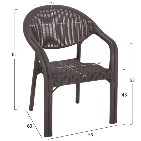 ΠΟΛΥΘΡΟΝΑ ΠΟΛΥΠΡΟΠΥΛΕΝΙΟΥ FETT HM6158.06 BAMBOO LOOK-ΚΑΦΕ 63x59x81Υεκ. (x1) - Image 2