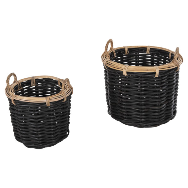 ΣΕΤ 2 ΚΑΛΑΘΙΑ POTTS HM4379 ΜΑΥΡO&ΦΥΣΙΚΟ ΧΡΩΜΑ- CL RATTAN Φ61+Φ45εκ. (x1) - Image 4