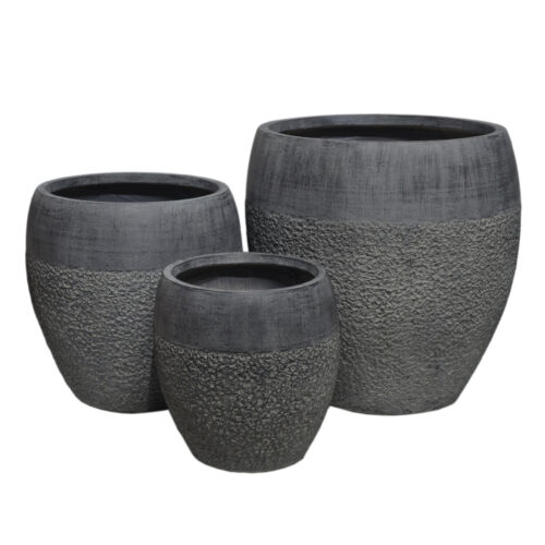 ΣΕΤ 3ΤΜΧ ΓΛΑΣΤΡΕΣ ΣΕΙΡΑ GARDENER HM4725 FIBERCLAY-ΣΕ ΣΚΟΥΡΟ CEMENT ΧΡΩΜΑ Φ55x54Υεκ (x1)