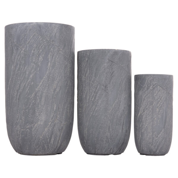 ΣΕΤ 3ΤΜΧ ΓΛΑΣΤΡΕΣ ΚΥΛΙΝΔΡΟΙ ΣΕΙΡΑ GARDENER HM4720 FIBERCLAY-ΧΡΩΜΑ CEMENT Φ44x79Υεκ (x1) - Image 6