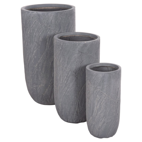 ΣΕΤ 3ΤΜΧ ΓΛΑΣΤΡΕΣ ΚΥΛΙΝΔΡΟΙ ΣΕΙΡΑ GARDENER HM4720 FIBERCLAY-ΧΡΩΜΑ CEMENT Φ44x79Υεκ (x1) - Image 7