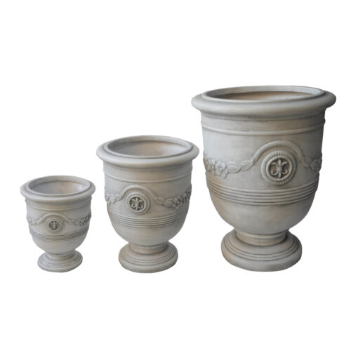 ΣΕΤ 3ΤΜΧ ΓΛΑΣΤΡΕΣ ΜΕ ΑΝΑΓΛΥΦΟ GARDENER HM4729 FIBERCLAY-ΣΕ ΥΠΟΛΕΥΚΟ Φ58x72.5Υεκ (x1)