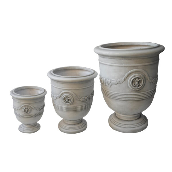 ΣΕΤ 3ΤΜΧ ΓΛΑΣΤΡΕΣ ΜΕ ΑΝΑΓΛΥΦΟ GARDENER HM4729 FIBERCLAY-ΣΕ ΥΠΟΛΕΥΚΟ Φ58x72.5Υεκ (x1)