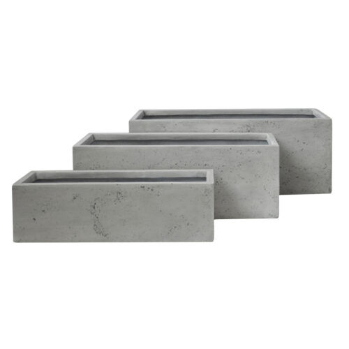 ΣΕΤ 3ΤΜΧ ΓΛΑΣΤΡΕΣ ΟΡΘΟΓΩΝΙΕΣ GARDENER HM4723 FIBERCLAY ΓΚΡΙ CEMENT 81x30x30Υεκ. (x1)