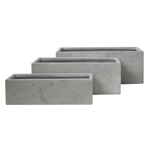 ΣΕΤ 3ΤΜΧ ΓΛΑΣΤΡΕΣ ΟΡΘΟΓΩΝΙΕΣ GARDENER HM4723 FIBERCLAY ΓΚΡΙ CEMENT 81x30x30Υεκ. (x1)