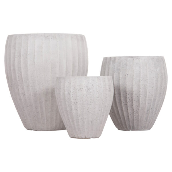 ΣΕΤ 3ΤΜΧ ΓΛΑΣΤΡΕΣ ΣΤΡΟΓΓΥΛΕΣ ΣΕΙΡΑ GARDENER HM4728 FIBERCLAY-ΧΡΩΜΑ CEMENT Φ48x56Υεκ (x1) - Image 5