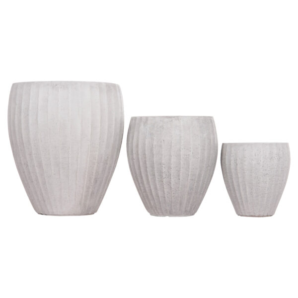 ΣΕΤ 3ΤΜΧ ΓΛΑΣΤΡΕΣ ΣΤΡΟΓΓΥΛΕΣ ΣΕΙΡΑ GARDENER HM4728 FIBERCLAY-ΧΡΩΜΑ CEMENT Φ48x56Υεκ (x1) - Image 6