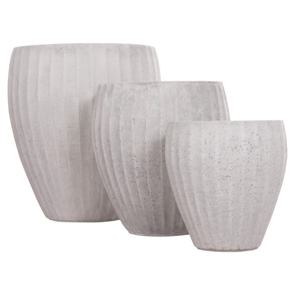 ΣΕΤ 3ΤΜΧ ΓΛΑΣΤΡΕΣ ΣΤΡΟΓΓΥΛΕΣ ΣΕΙΡΑ GARDENER HM4728 FIBERCLAY-ΧΡΩΜΑ CEMENT Φ48x56Υεκ (x1) - Image 7