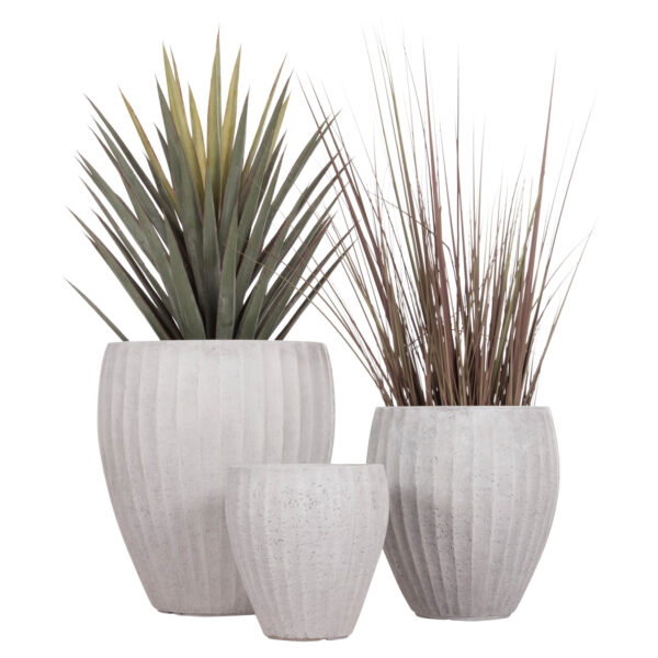 ΣΕΤ 3ΤΜΧ ΓΛΑΣΤΡΕΣ ΣΤΡΟΓΓΥΛΕΣ ΣΕΙΡΑ GARDENER HM4728 FIBERCLAY-ΧΡΩΜΑ CEMENT Φ48x56Υεκ (x1)
