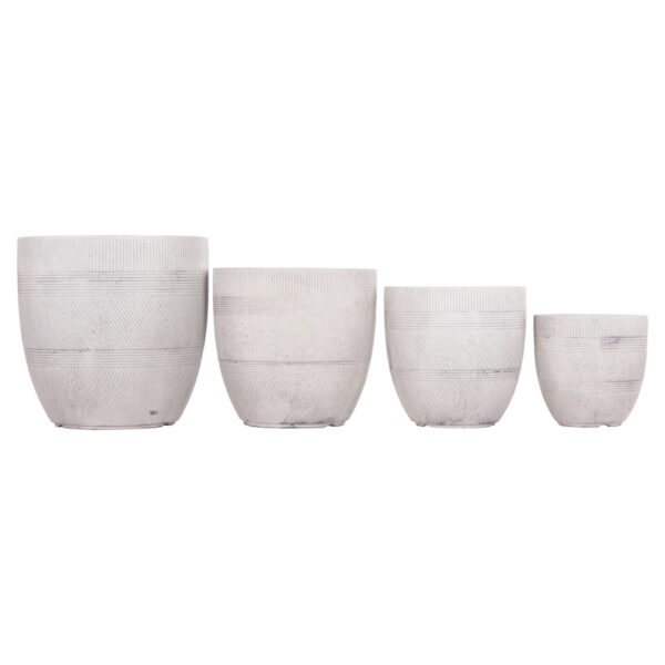 ΣΕΤ 4ΤΜΧ ΓΛΑΣΤΡΕΣ ΣΤΡΟΓΓΥΛΕΣ ΣΕΙΡΑ GARDENER HM4719 FIBERCLAY-ΧΡΩΜΑ CEMENT Φ44x43Υεκ (x1) - Image 7
