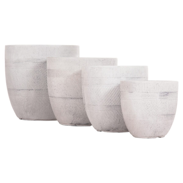 ΣΕΤ 4ΤΜΧ ΓΛΑΣΤΡΕΣ ΣΤΡΟΓΓΥΛΕΣ ΣΕΙΡΑ GARDENER HM4719 FIBERCLAY-ΧΡΩΜΑ CEMENT Φ44x43Υεκ (x1) - Image 8