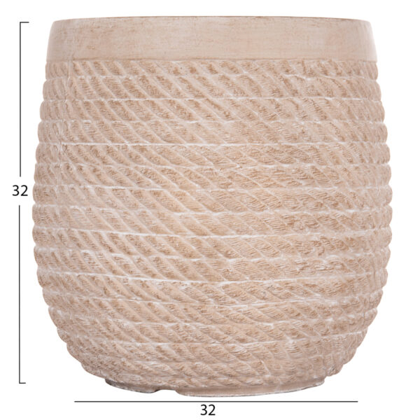 ΣΕΤ 4ΤΜΧ ΓΛΑΣΤΡΕΣ ΣΤΡΟΓΓΥΛΕΣ GARDENER HM4722 FIBERCLAY--IVORY CEMENT Φ54x54Υεκ (x1) - Image 5