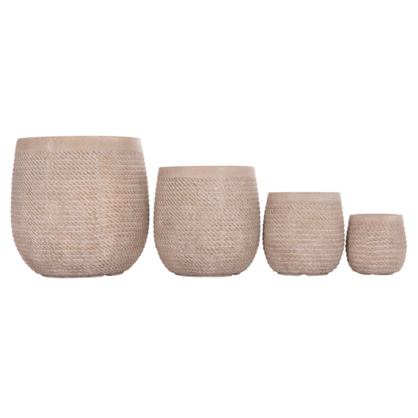ΣΕΤ 4ΤΜΧ ΓΛΑΣΤΡΕΣ ΣΤΡΟΓΓΥΛΕΣ GARDENER HM4722 FIBERCLAY--IVORY CEMENT Φ54x54Υεκ (x1) - Image 7