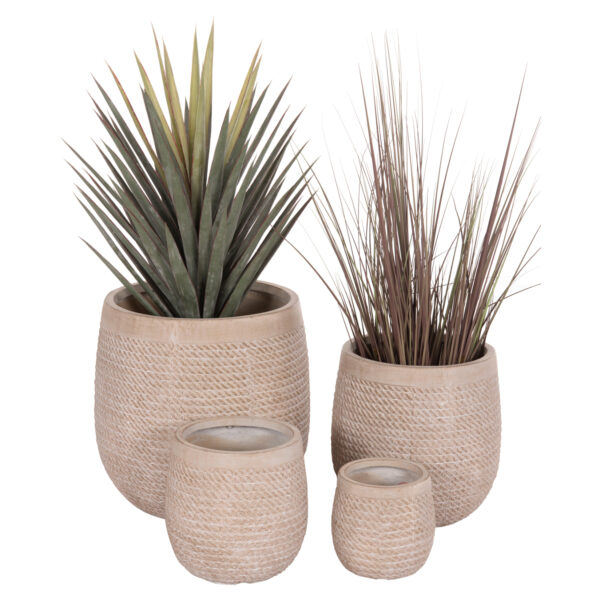 ΣΕΤ 4ΤΜΧ ΓΛΑΣΤΡΕΣ ΣΤΡΟΓΓΥΛΕΣ GARDENER HM4722 FIBERCLAY--IVORY CEMENT Φ54x54Υεκ (x1)