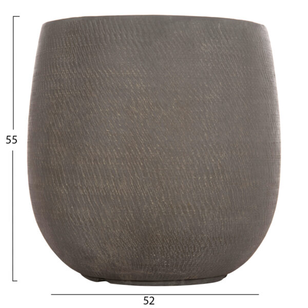 ΣΕΤ 4ΤΜΧ ΓΛΑΣΤΡΕΣ ΣΤΡΟΓΓΥΛΕΣ GARDENER HM4726 FIBERCLAY ΓΚΡΙΖΟΠΡΑΣΙΝΟ Φ52x55Υεκ (x1) - Image 3