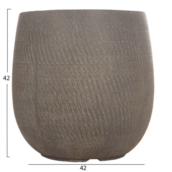 ΣΕΤ 4ΤΜΧ ΓΛΑΣΤΡΕΣ ΣΤΡΟΓΓΥΛΕΣ GARDENER HM4726 FIBERCLAY ΓΚΡΙΖΟΠΡΑΣΙΝΟ Φ52x55Υεκ (x1) - Image 4