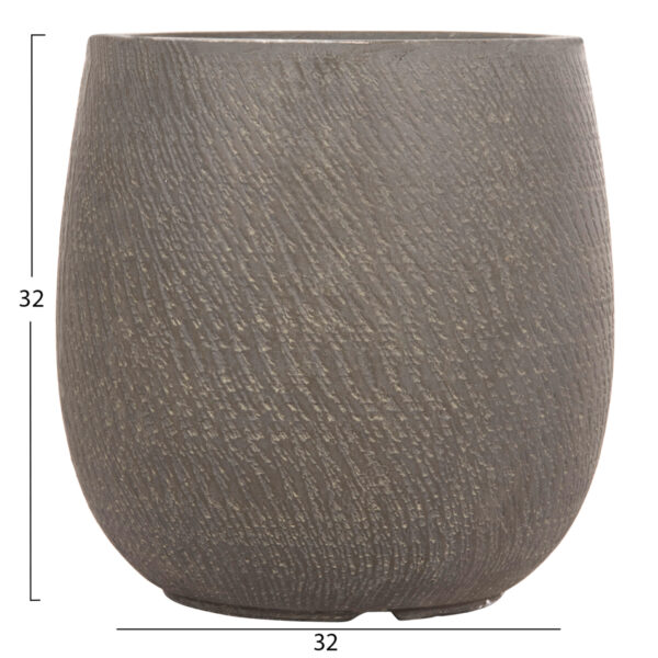 ΣΕΤ 4ΤΜΧ ΓΛΑΣΤΡΕΣ ΣΤΡΟΓΓΥΛΕΣ GARDENER HM4726 FIBERCLAY ΓΚΡΙΖΟΠΡΑΣΙΝΟ Φ52x55Υεκ (x1) - Image 5