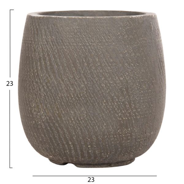 ΣΕΤ 4ΤΜΧ ΓΛΑΣΤΡΕΣ ΣΤΡΟΓΓΥΛΕΣ GARDENER HM4726 FIBERCLAY ΓΚΡΙΖΟΠΡΑΣΙΝΟ Φ52x55Υεκ (x1) - Image 6