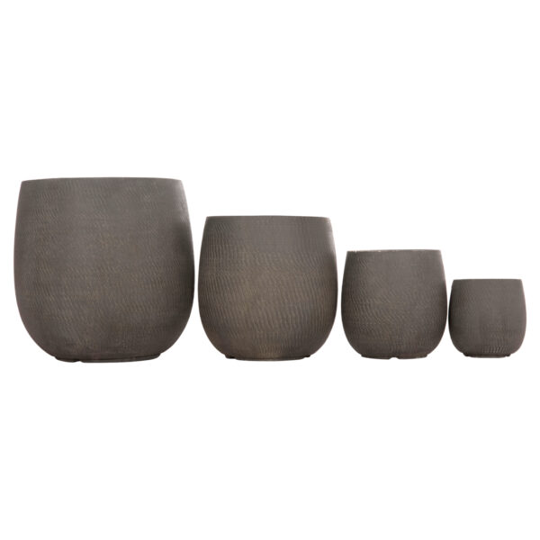 ΣΕΤ 4ΤΜΧ ΓΛΑΣΤΡΕΣ ΣΤΡΟΓΓΥΛΕΣ GARDENER HM4726 FIBERCLAY ΓΚΡΙΖΟΠΡΑΣΙΝΟ Φ52x55Υεκ (x1) - Image 7