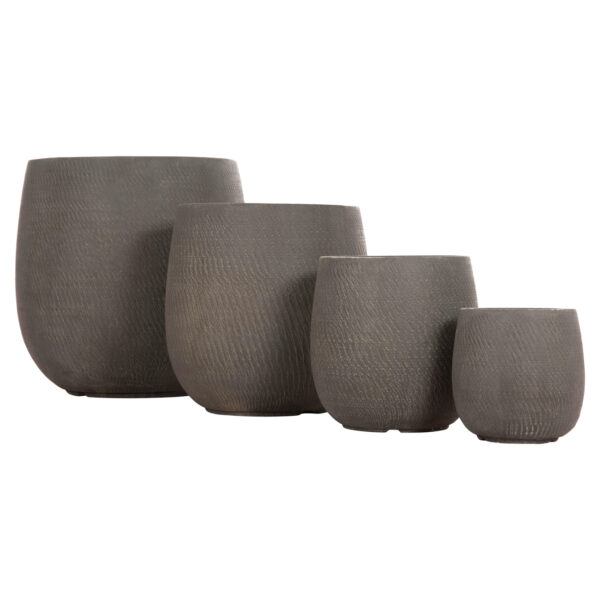 ΣΕΤ 4ΤΜΧ ΓΛΑΣΤΡΕΣ ΣΤΡΟΓΓΥΛΕΣ GARDENER HM4726 FIBERCLAY ΓΚΡΙΖΟΠΡΑΣΙΝΟ Φ52x55Υεκ (x1) - Image 8