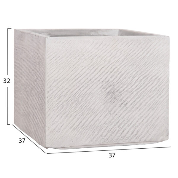 ΣΕΤ 4ΤΜΧ ΓΛΑΣΤΡΕΣ ΤΕΤΡΑΓΩΝΕΣ GARDENER HM4730 FIBERCLAY ΓΚΡΙ CEMENT 37x37x32Υεκ. (x1) - Image 3