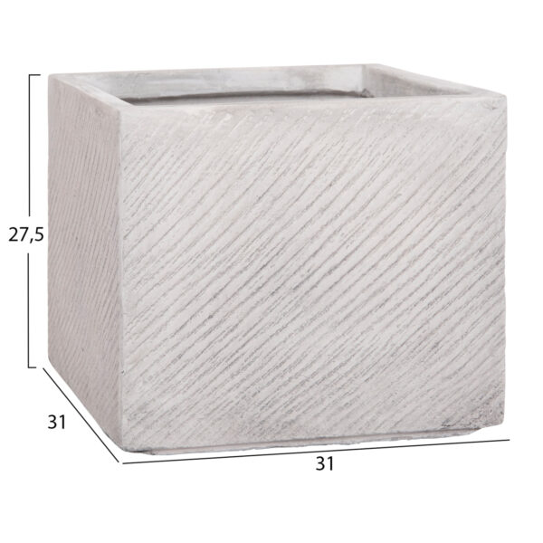 ΣΕΤ 4ΤΜΧ ΓΛΑΣΤΡΕΣ ΤΕΤΡΑΓΩΝΕΣ GARDENER HM4730 FIBERCLAY ΓΚΡΙ CEMENT 37x37x32Υεκ. (x1) - Image 4
