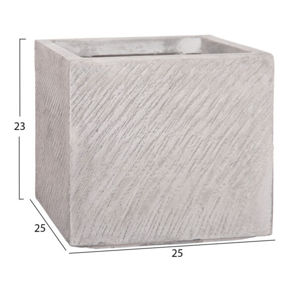 ΣΕΤ 4ΤΜΧ ΓΛΑΣΤΡΕΣ ΤΕΤΡΑΓΩΝΕΣ GARDENER HM4730 FIBERCLAY ΓΚΡΙ CEMENT 37x37x32Υεκ. (x1) - Image 5