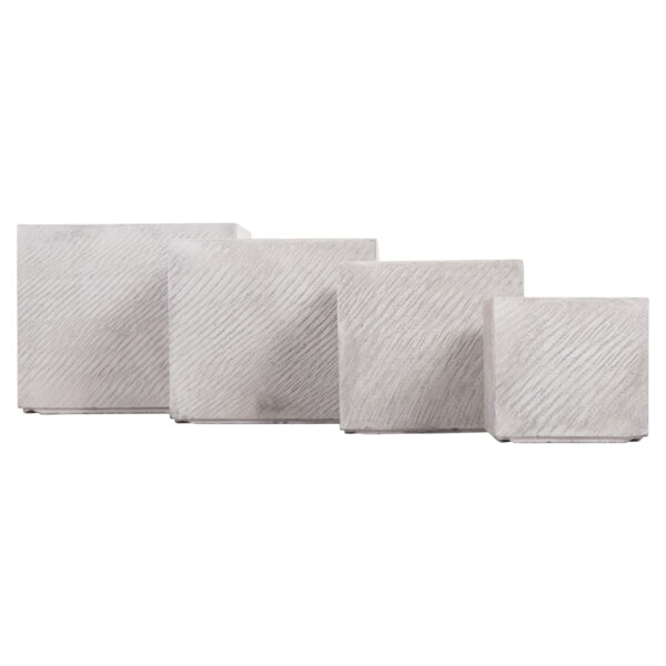 ΣΕΤ 4ΤΜΧ ΓΛΑΣΤΡΕΣ ΤΕΤΡΑΓΩΝΕΣ GARDENER HM4730 FIBERCLAY ΓΚΡΙ CEMENT 37x37x32Υεκ. (x1) - Image 9