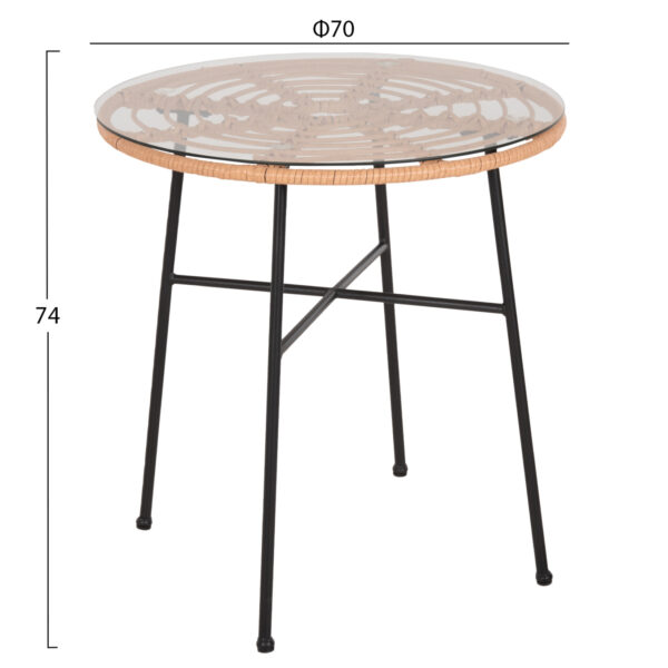 ΣΕΤ ΕΞΩΤΕΡΙΚΟΥ ΧΩΡΟΥ 3ΤΜΧ ALLEGRA HM10476 WICKER ΜΠΕΖ-ΜΕΤΑΛΛΟ ΜΑΥΡΟ (x1) - Image 2
