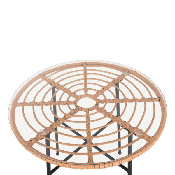 ΣΕΤ ΕΞΩΤΕΡΙΚΟΥ ΧΩΡΟΥ 3ΤΜΧ ALLEGRA HM10476 WICKER ΜΠΕΖ-ΜΕΤΑΛΛΟ ΜΑΥΡΟ (x1) - Image 4