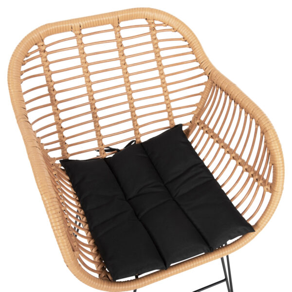 ΣΕΤ ΕΞΩΤΕΡΙΚΟΥ ΧΩΡΟΥ 3ΤΜΧ ALLEGRA HM10476 WICKER ΜΠΕΖ-ΜΕΤΑΛΛΟ ΜΑΥΡΟ (x1) - Image 7