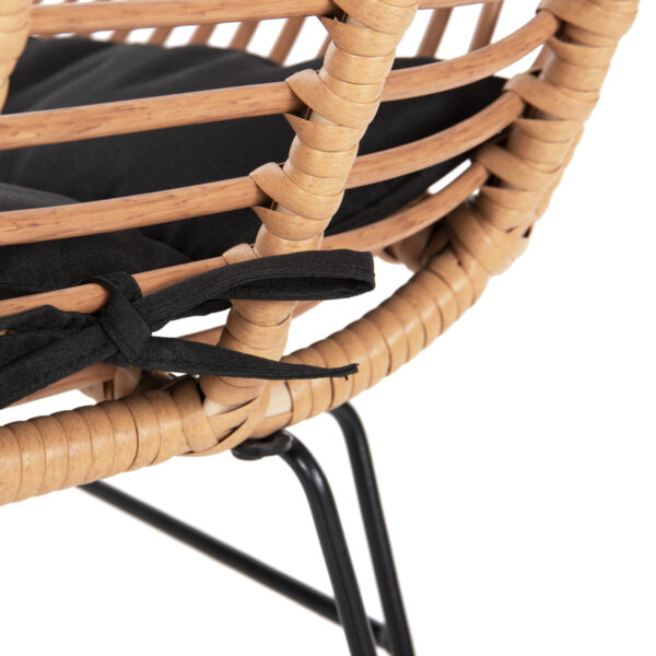 ΣΕΤ ΕΞΩΤΕΡΙΚΟΥ ΧΩΡΟΥ 3ΤΜΧ ALLEGRA HM10476 WICKER ΜΠΕΖ-ΜΕΤΑΛΛΟ ΜΑΥΡΟ (x1) - Image 8