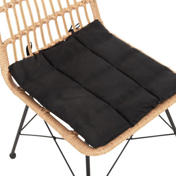 ΣΕΤ ΕΞΩΤΕΡΙΚΟΥ ΧΩΡΟΥ 3ΤΜΧ ALLEGRA HM10477 WICKER ΜΠΕΖ-ΜΕΤΑΛΛΟ ΜΑΥΡΟ (x1) - Image 8
