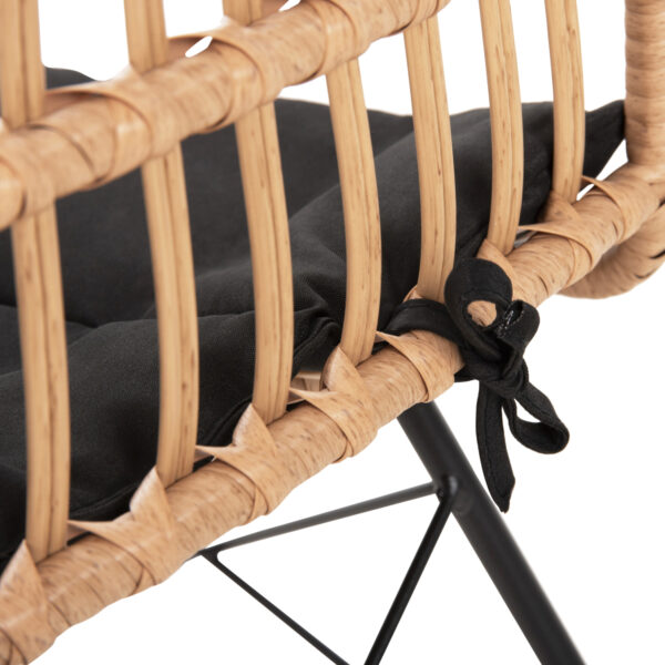 ΣΕΤ ΕΞΩΤΕΡΙΚΟΥ ΧΩΡΟΥ 3ΤΜΧ ALLEGRA HM10477 WICKER ΜΠΕΖ-ΜΕΤΑΛΛΟ ΜΑΥΡΟ (x1) - Image 9