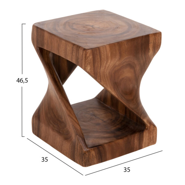 ΣΚΑΜΠΟ GEBO HM9754 ΤΕΤΡΑΓΩΝΟ ΑΠΟ ΞΥΛΟ SUAR ΣΕ ΚΑΡΥΔΙ 35x35x46,5Y εκ. (x1) - Image 2