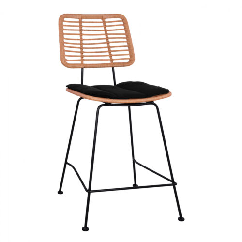 ΣΚΑΜΠΟ ΜΕΣΑΙΟΥ ΥΨΟΥΣ ALLEGRA HM5644 ΜΕΤΑΛΛΙΚΟ ΜΕ WICKER ΣΕ ΜΠΕΖ ΑΠΟΧΡΩΣΗ 55x56x107 εκ. (x1)