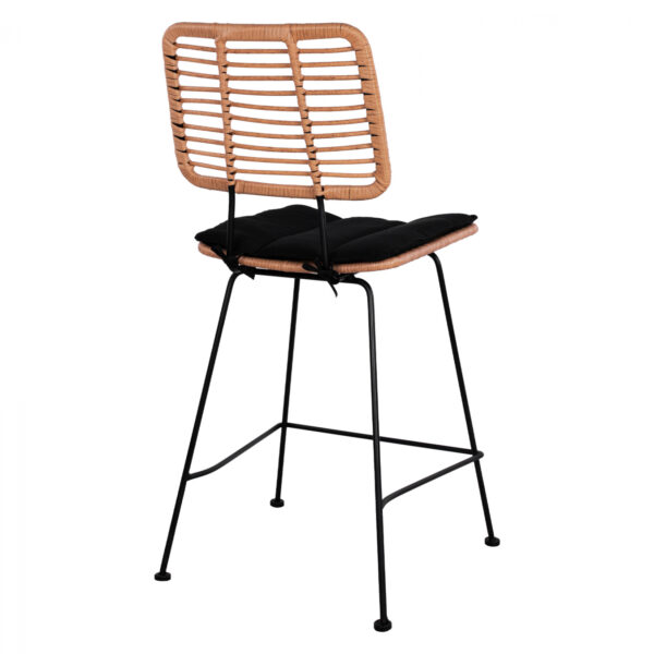 ΣΚΑΜΠΟ ΜΕΣΑΙΟΥ ΥΨΟΥΣ ALLEGRA HM5644 ΜΕΤΑΛΛΙΚΟ ΜΕ WICKER ΣΕ ΜΠΕΖ ΑΠΟΧΡΩΣΗ 55x56x107 εκ. (x1) - Image 5